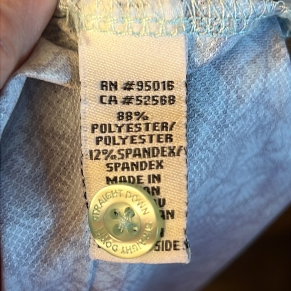 Straight Down Polo Shirt Mens Blue Grey Mixer Cocktail Happy Hour Performance XL - Picture 3 of 9